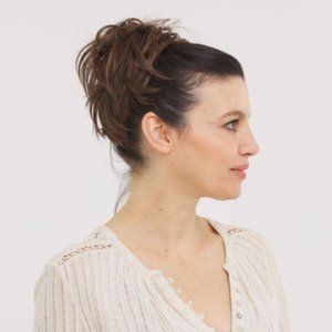 JuvaBun Straight Bun - Medium Brown Color